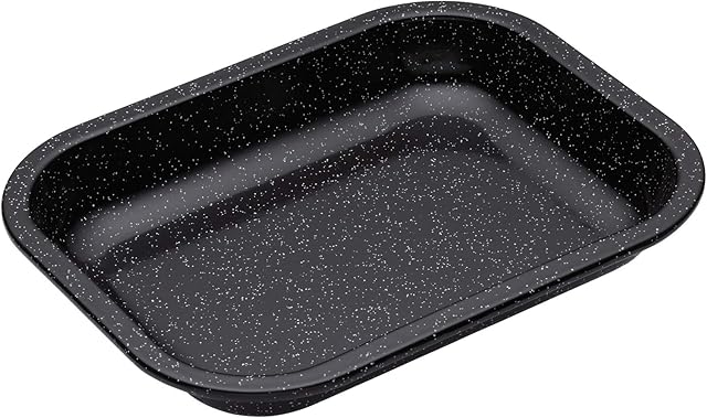 MasterClass MCVITHB72 Vitreous Enamel Roasting Tin, Induction Safe 1 mm Steel with Scratch Resistant Coating, Small (27 x 21 cm), Black