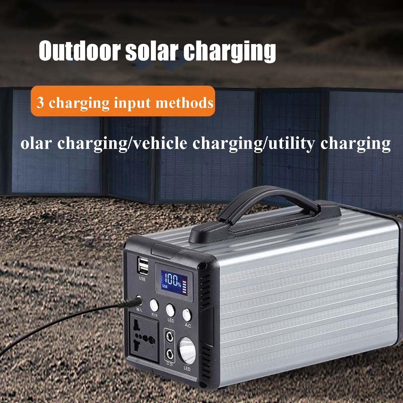 220V Mobilny Zasilacz Magazynujący Energię, Wielofunkcyjny Zewnętrzny Magazyn Energii, Duża Pojemność Zasilacza Awaryjnego z Oświetleniem LED