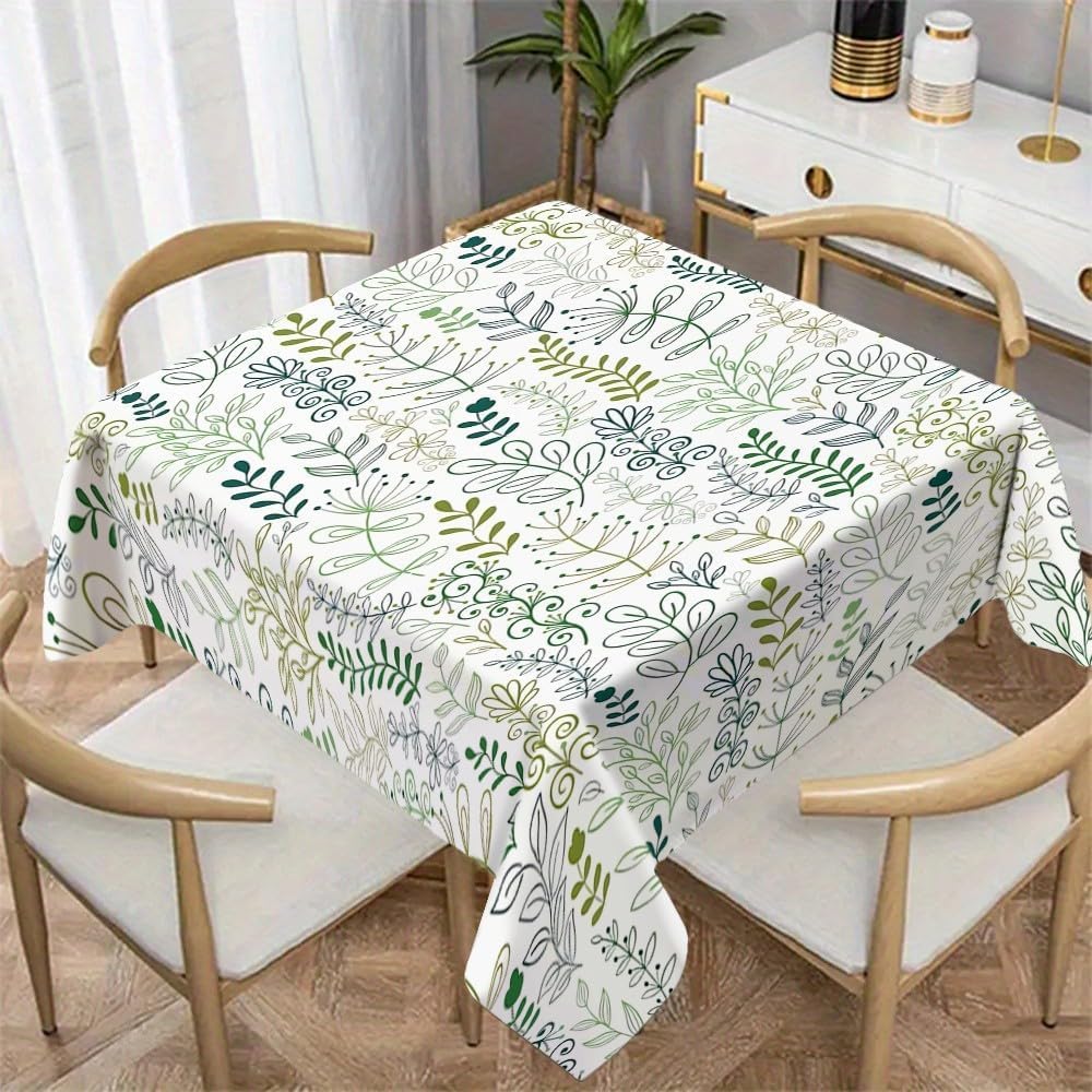 Nappe botanique 80x80 cm carrée au fini haut de gamme feuilles vertes