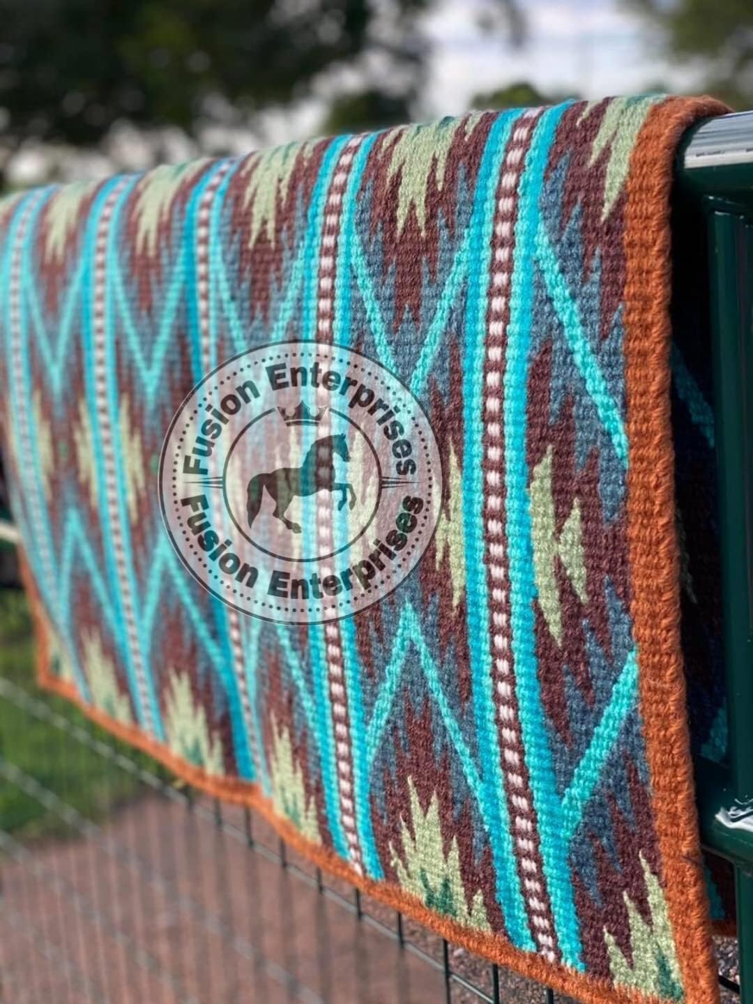 Handmade Western Ranch Saddle Blanket | Genuine New Zealand Wool Pad | Custom Equestrian Gear AM-513