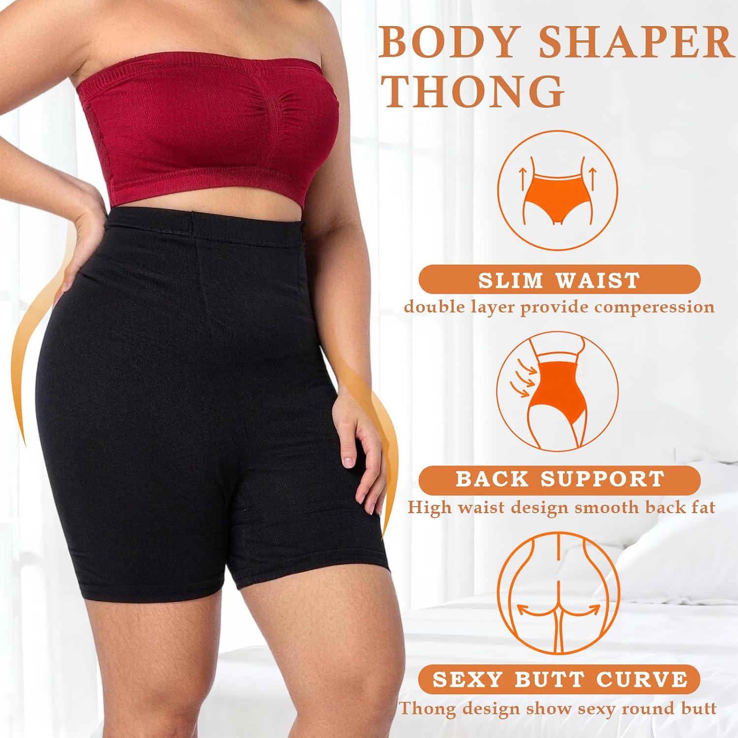 Shapewear Shorts,High Waisted Shapewear for Women Tummy Control,Seamless Body Shaper Shorts Thigh Slimmer
