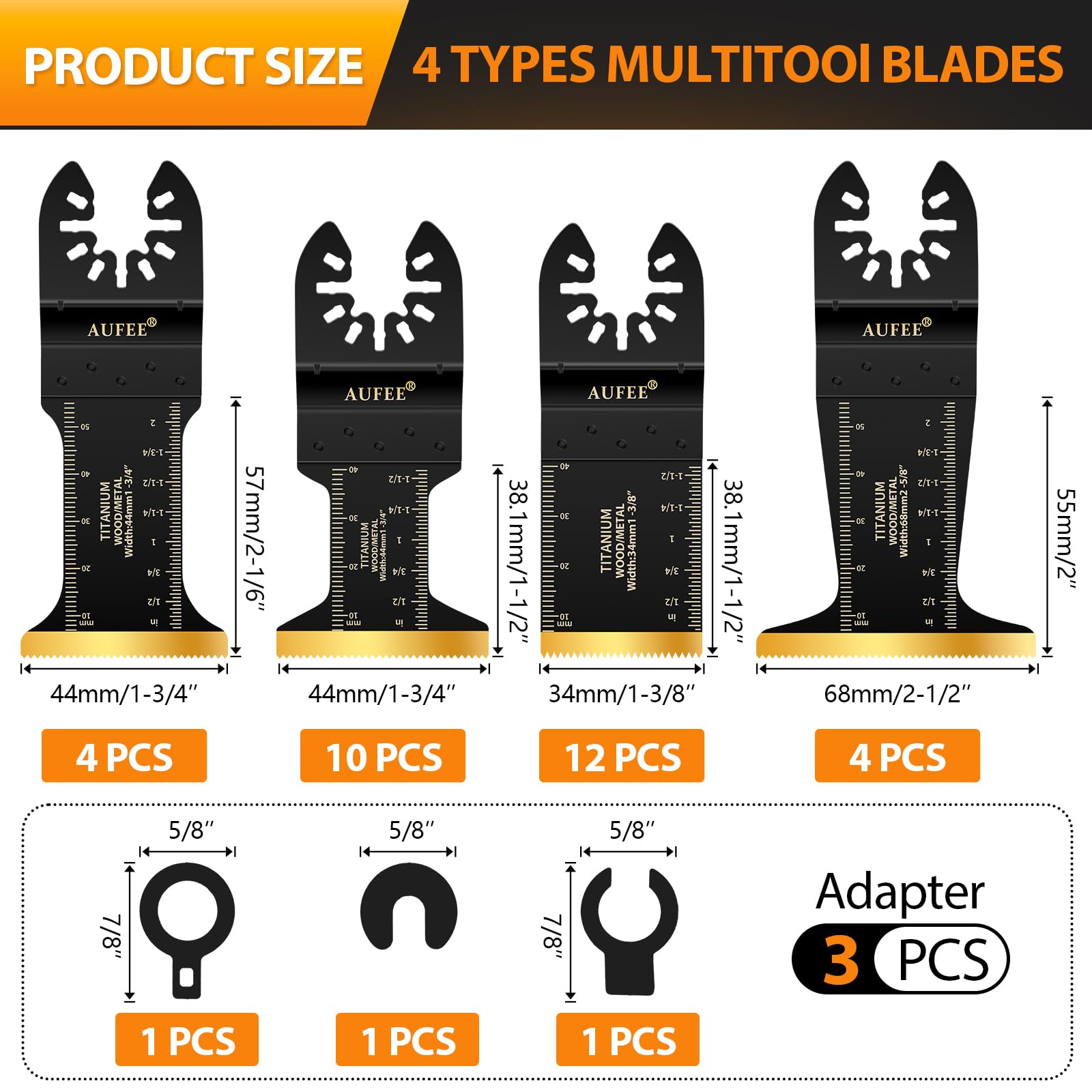 30 cuchillas oscilantes, cuchillas profesionales universales de titanio para madera, plásticos, clavos de metal, cuchillas multiherramienta duraderas de liberación rápida, compatibles con Dewalt