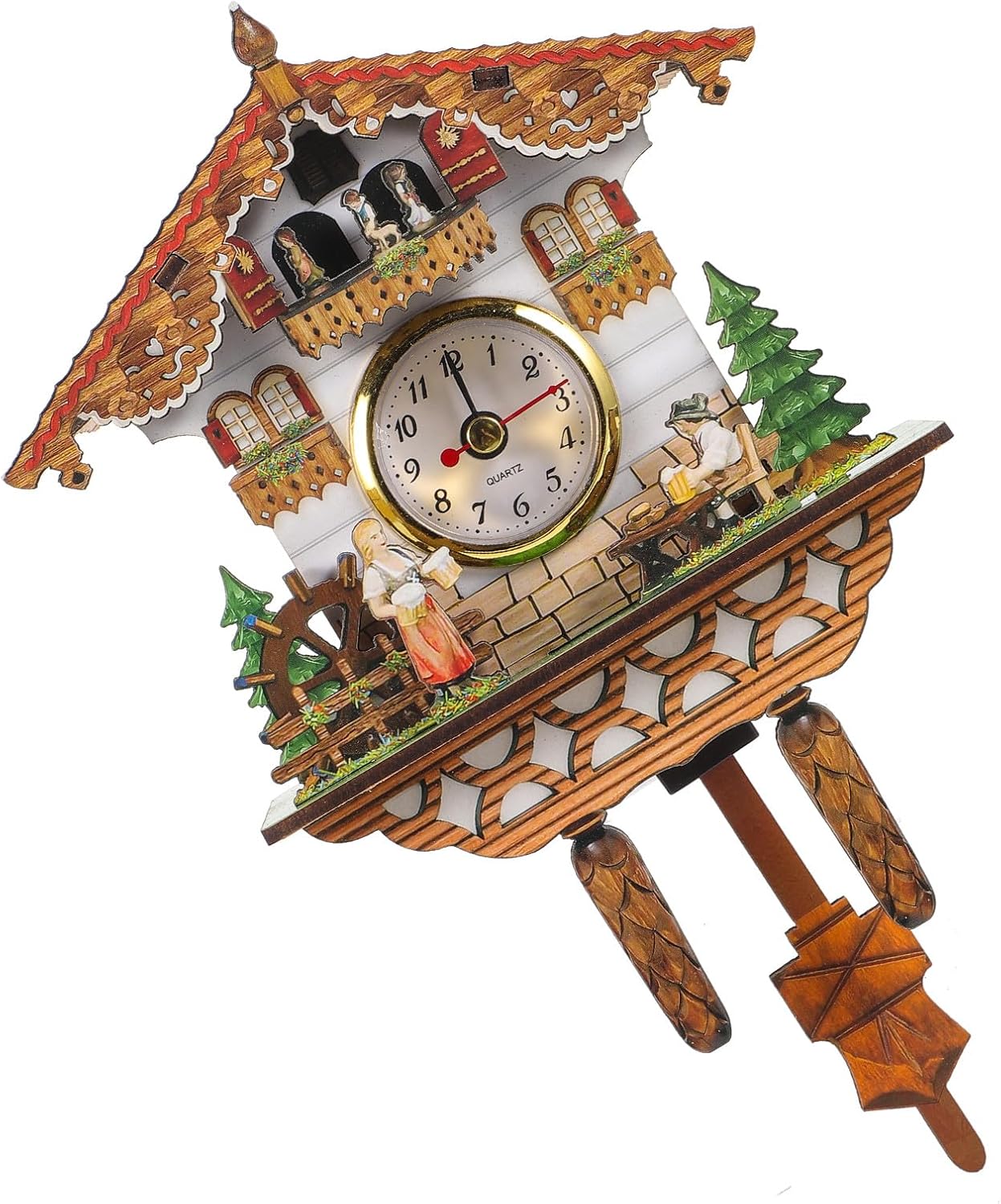 Cuckoo Clock Wall Clock Traditional with Singing Bird for Living Room Bedroom Home Décor