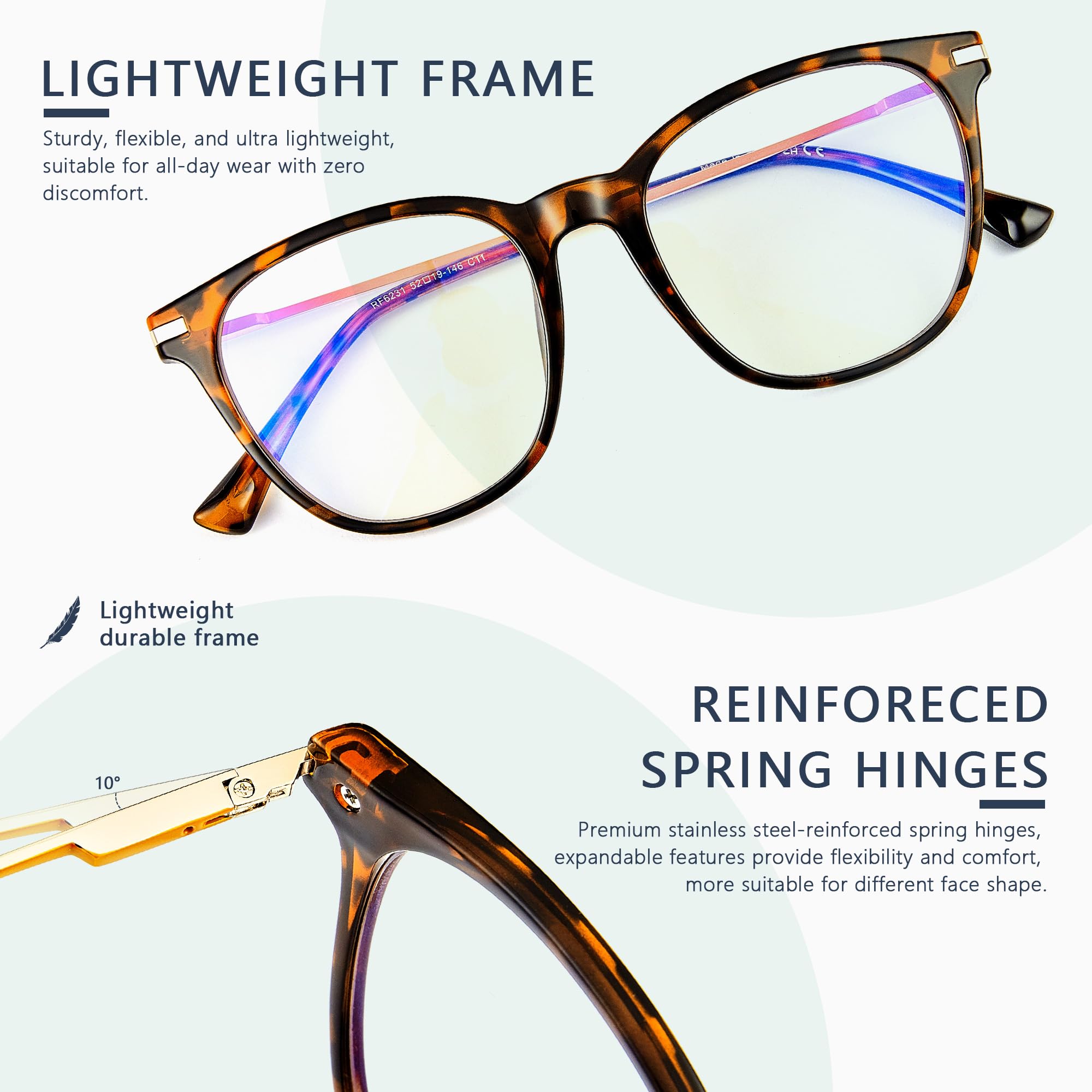 Blaulichtblockierende Brille für Damen und Herren, quadratischer Rahmen, Metallbügel, Anti-Überanstrengung und UV-Blendung, JF6231