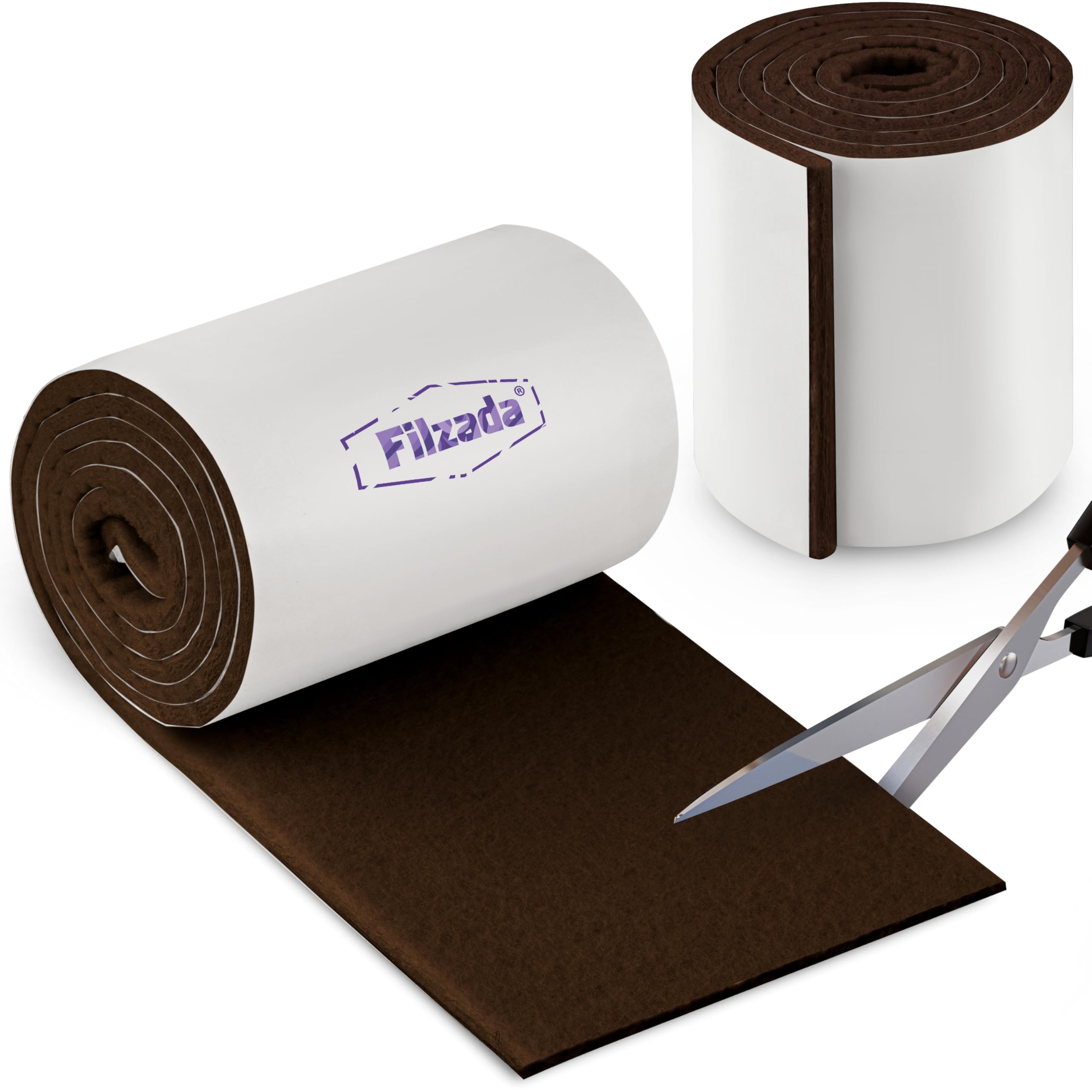 Filzada® 2x Feltrini autoadesivi - Rotolo (100 x 10 cm) - Marrone - Feltro professionale per mobili scivola con potere adesivo ideale