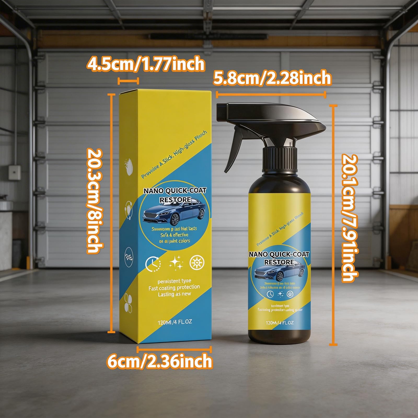 3Pcs Nano Quick Coat Restore Car Coating Spray, Advanced Automobile Quick-Acting Coating Agent for Car Ceramic Sealant Extremely Hydrophobic & Protection Waterless Car Wash Car Showroom Gloss — view 8