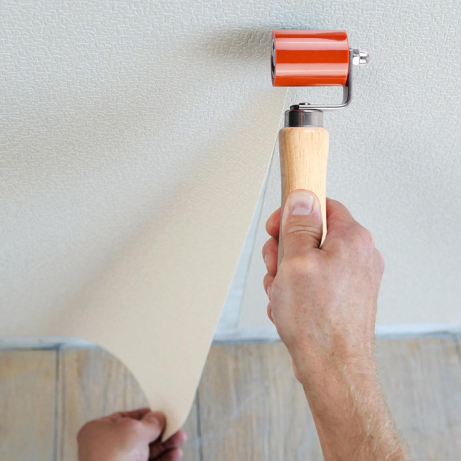 Silikon Andrückrolle: 40mm Hochtemperaturbeständige Hartgummi Nahtroller, Handdruck Roller Roofing Andruckrolle Werkzeug für Kantenumleimer und zum Verschweißen von PVC-Planen