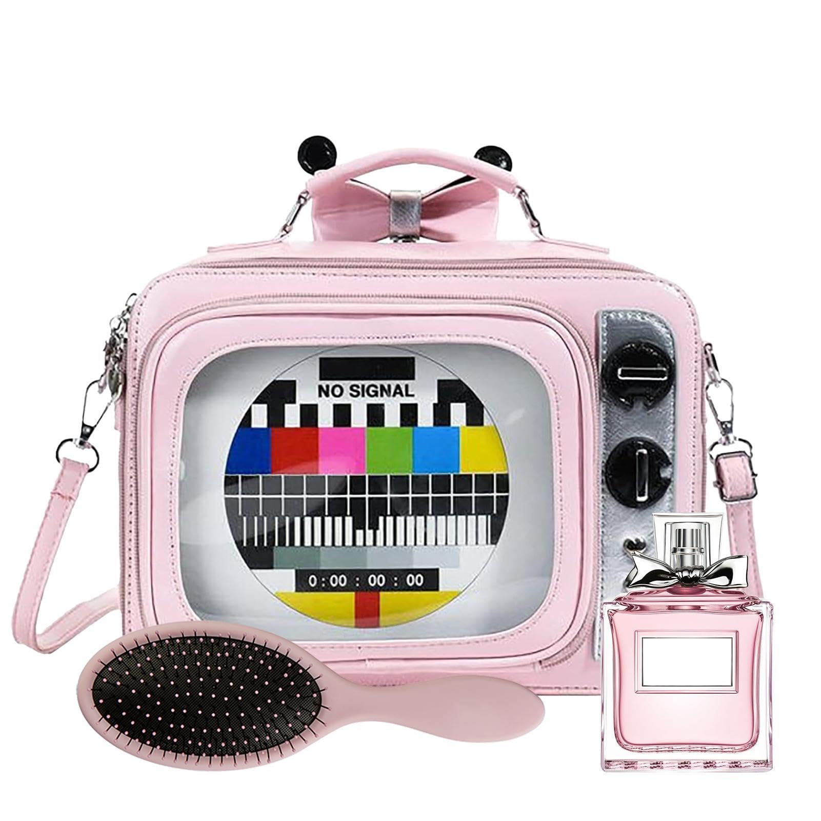 Zaino Scuola Sacca A Mano Portatile Elegante | Borsa A Tracolla A Forma TV Retrò Multifunzionale Leggera Con Tracolla Regolabile Casual Trendy Tasche Per Ragazze Viaggio