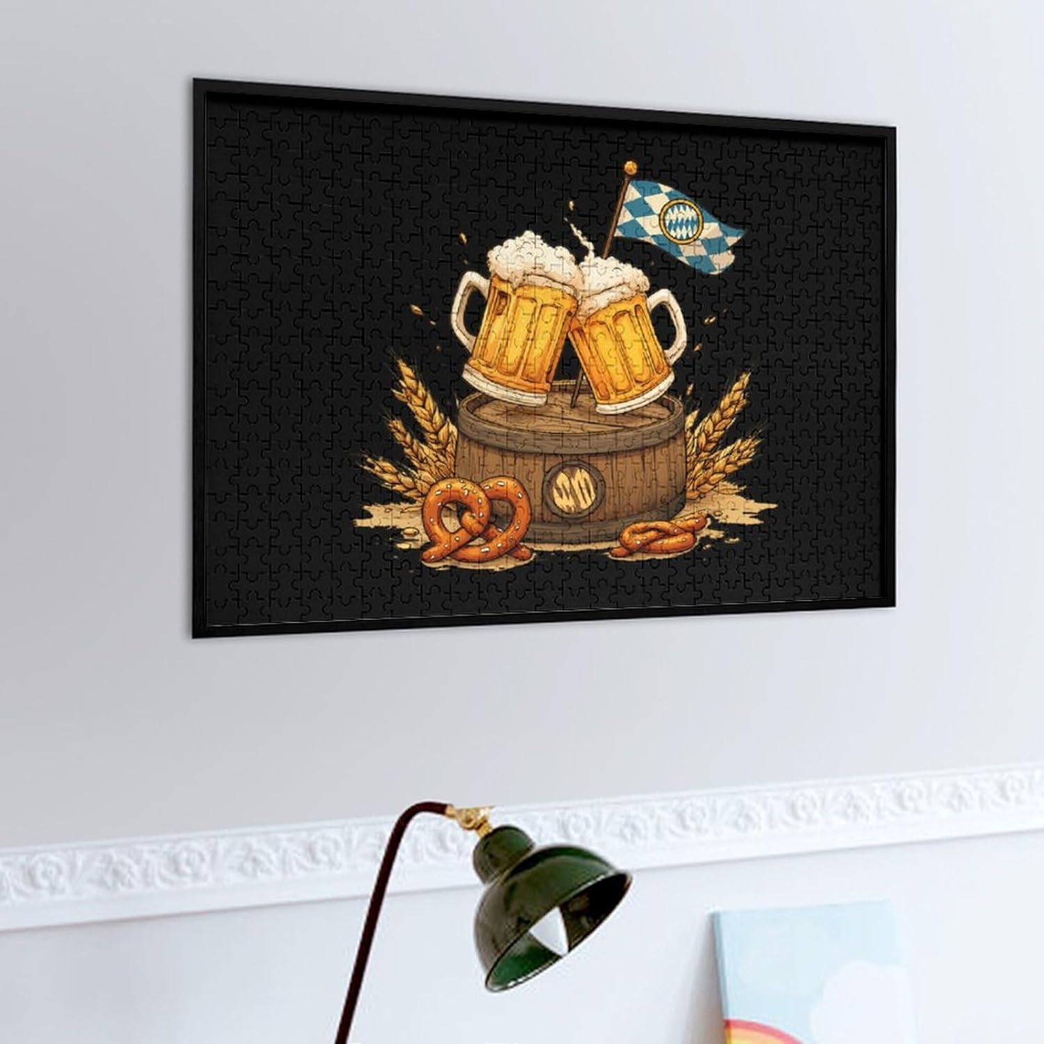 Oktoberfest Beer Puzzles for Adults 500 PCS Wooden Jigsaw Puzzle Wall Decor Christmas