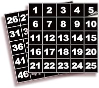 Vista 33 de iSYFIX Calcomanías negras de números consecutivos – 1 a 50, 1 pulgada, 1 juego – Vinilo autoadhesivo de alta calidad ideal para inventario