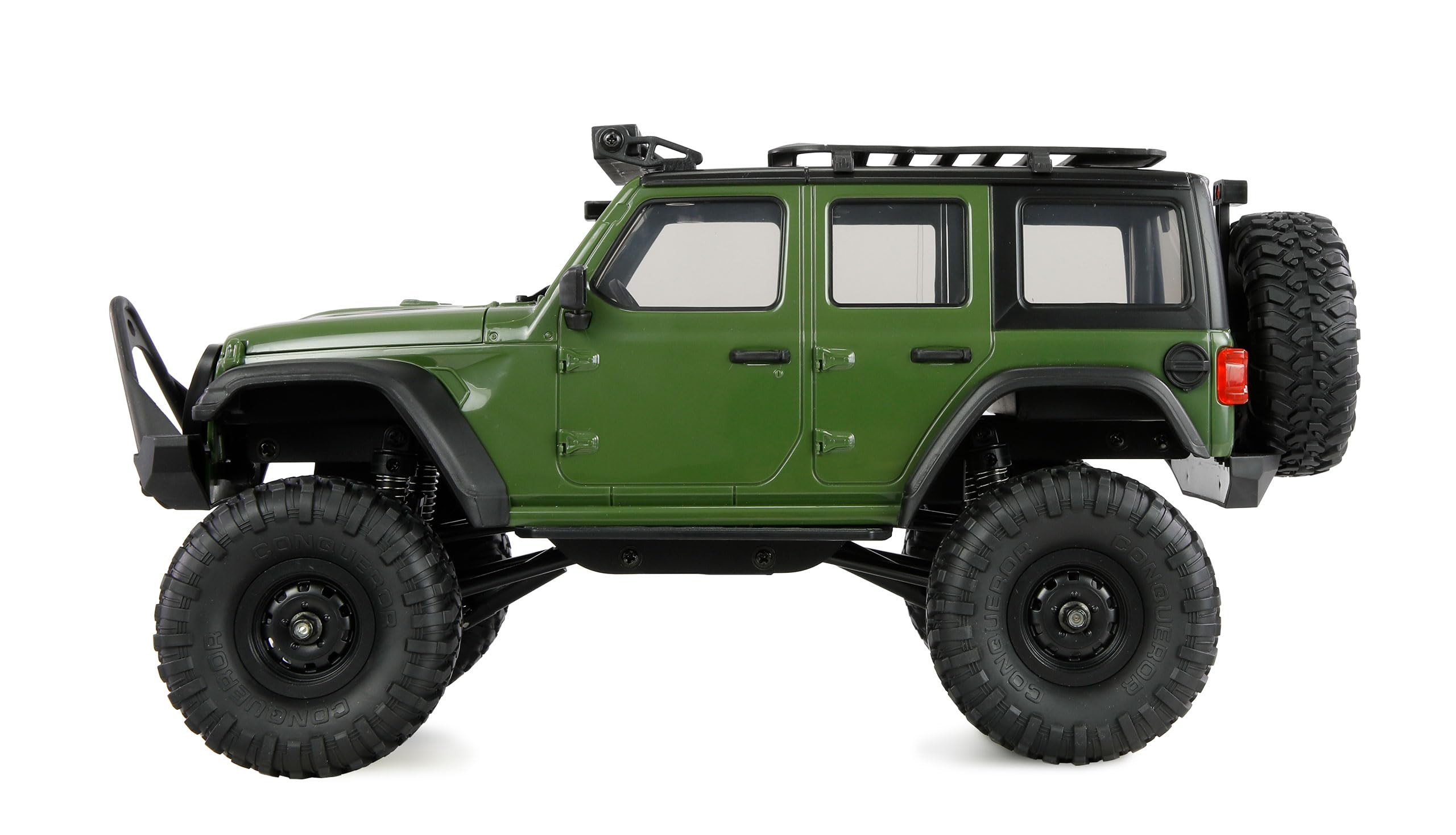 Amewi AMXRock Mini-Crosstrail Scale Crawler 4WD 1:16 RTR zielony z pilotem zdalnego sterowania, akumulatorem, kablem do ładowania