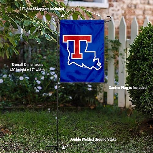 Miniatura 2 de College Flags & Banners Co. La Tech Bulldogs - Soporte para bandera de jardín y bandera