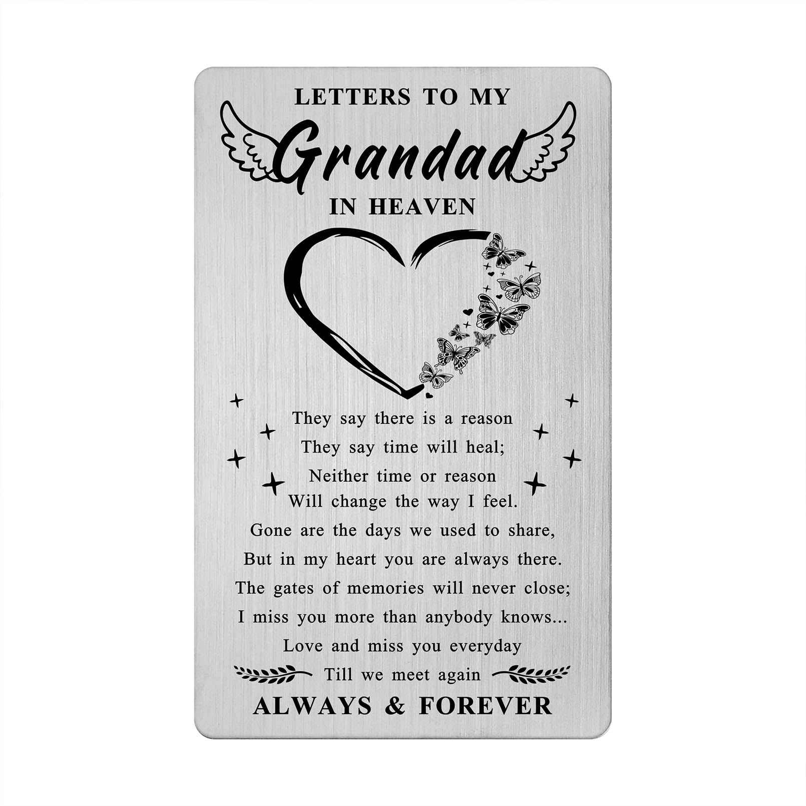 Grandad Memorial Card - Bereavement Gifts for Loss of Grandad Sympathy Grieving Grave Remembrance in Heaven Keepsake