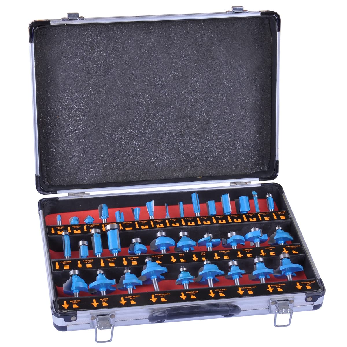 Tooloflife, set da 35 pezzi di punte per fresa con punta in carburo, kit di frese per la lavorazione del legno, frese per fresatura, utensili per trapano per fresa elettrica e trimmer