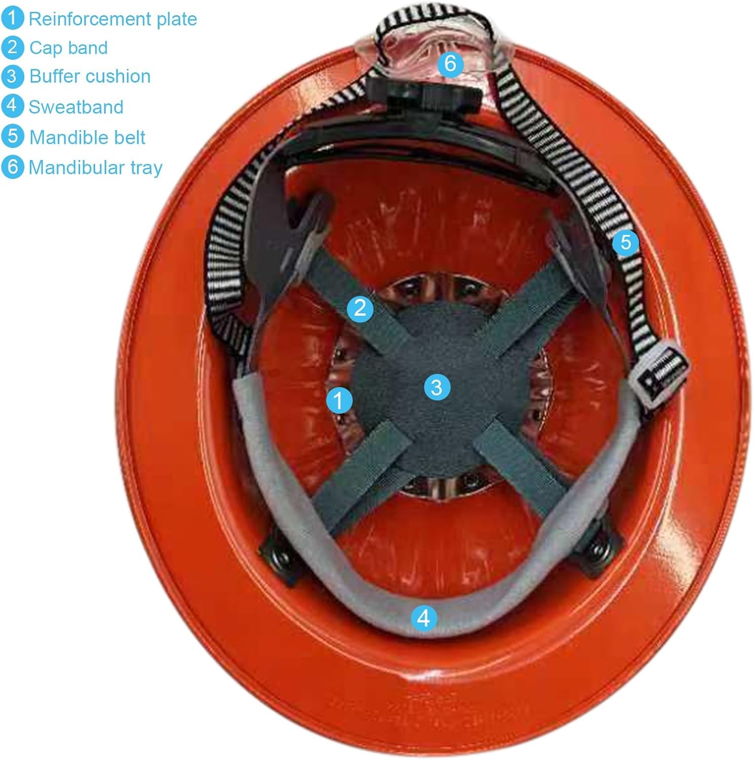 Aluminum Hard Hat with Full Brim Commercial Construction Site Helmet with Removable Liner 4-Point Fixed Top Reinforcement Plate Suspension Adjuster Three-Color