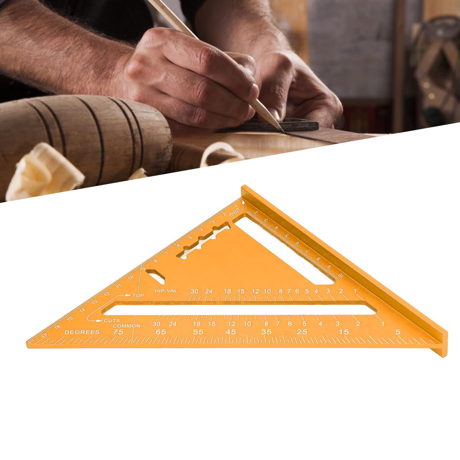 MRKU Triángulo para Trabajar la Madera, escuadra de aleación de Aluminio para Vigas, triángulo de Escala Transparente con Pintura electroforética.