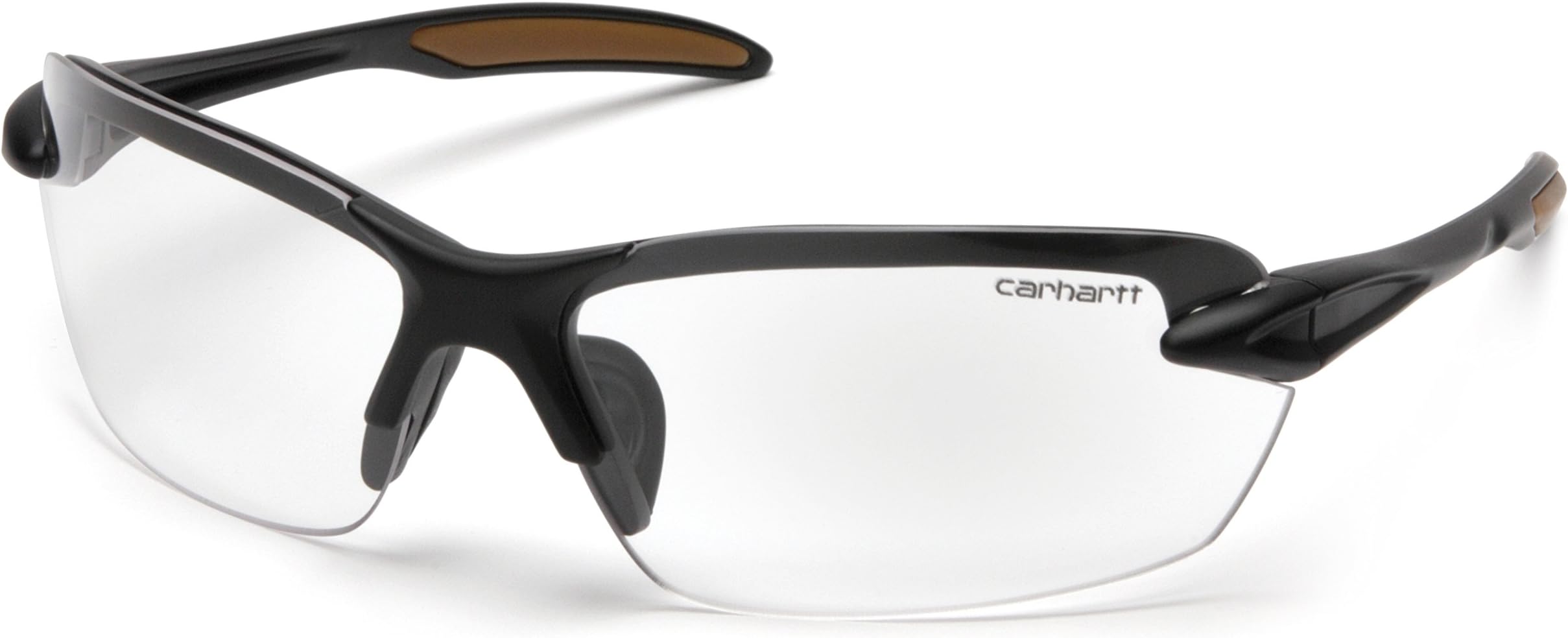 Spokane Lightweight Half-Frame Safety Glasses, Black Frame, Clear Lens