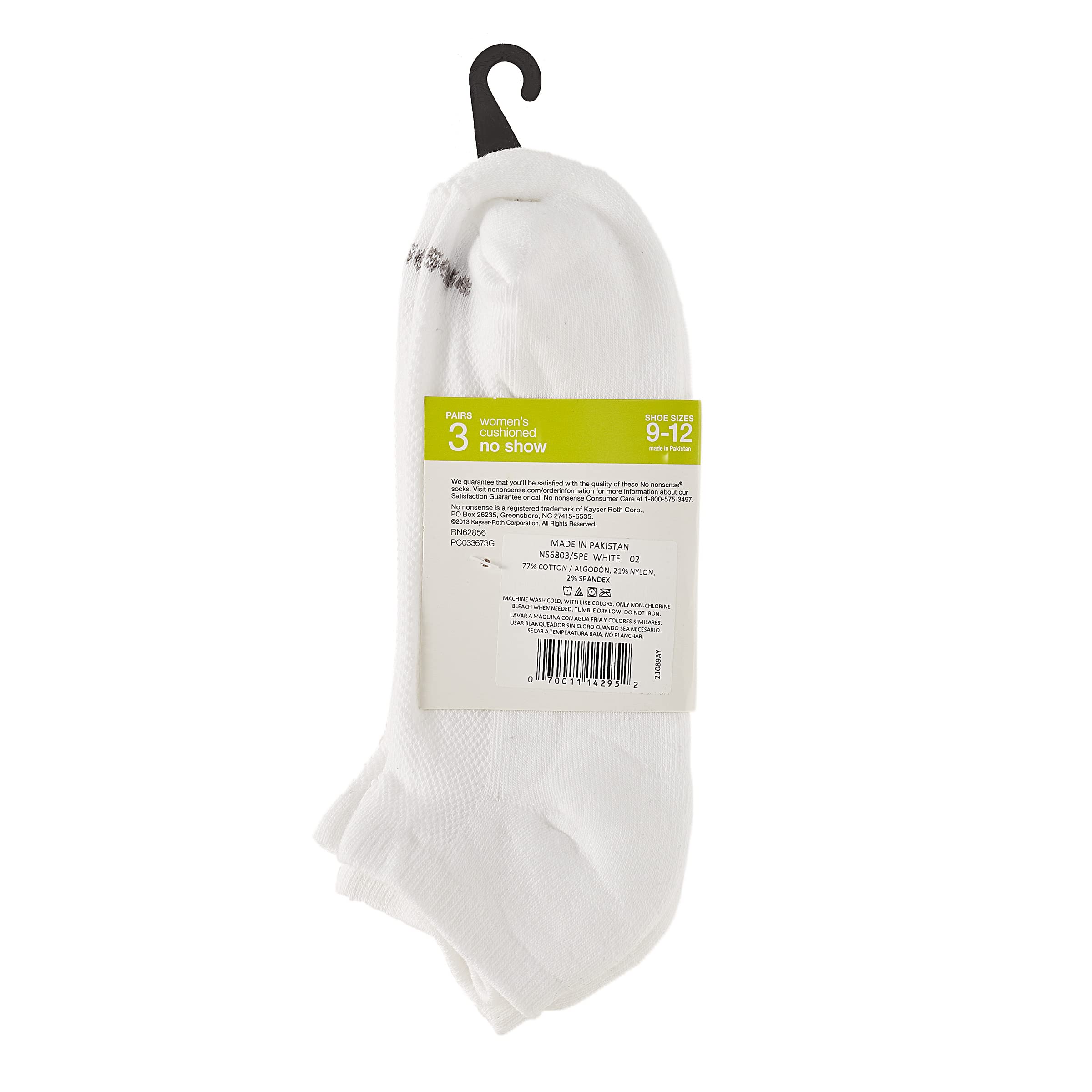 no nonsense Soft & Breathable Cushioned No Show Liner With Ventilation Forro acolchado suave y transpirable con ventilación Mujer (Pack de 3)