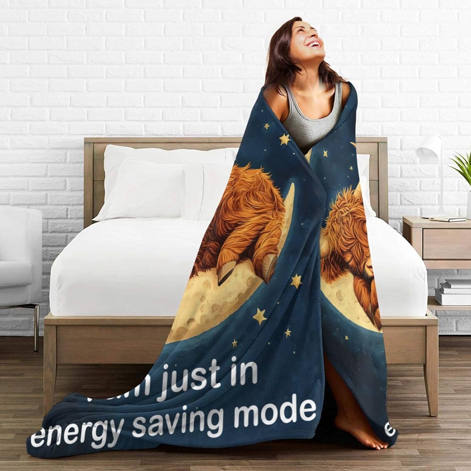 Highland Cow Blanket Soft Warm Cute Cattle Plush Throw Blanket Cozy Sleeping Flannel Fleece Bedding Stuff Animal Decor Blanket Gifts for Lover Girls Boys Kids Women Adults Bed Travel 40"x50"