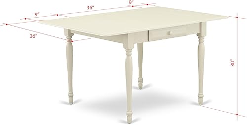 Miniatura 13 de East West Furniture MZT-BCH-T Monza Mid-Century - Mesa de comedor rectangular con gotas y patas elegantes, 36 x 54 pulgadas, negro y cereza Negro y