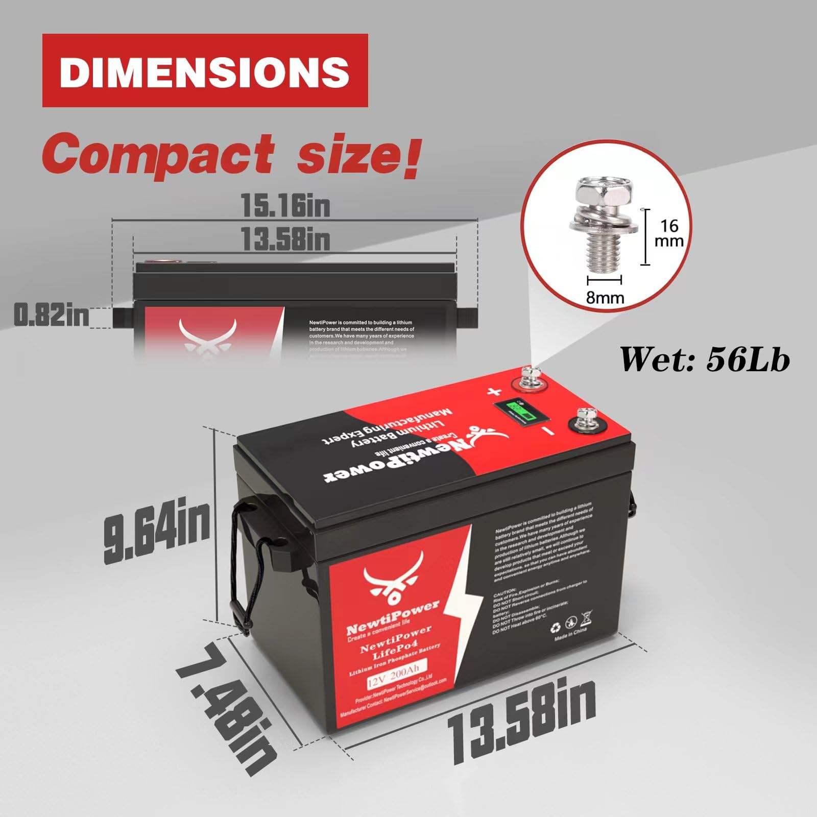 12V 300Ah Small-Volume LiFePO4 Lithium Battery,200A BMS,10000+ Deep Cycle Lithium Iron Phosphate Battery Great for Winter Power Shortage, RV, Marine and Off Grid Applications