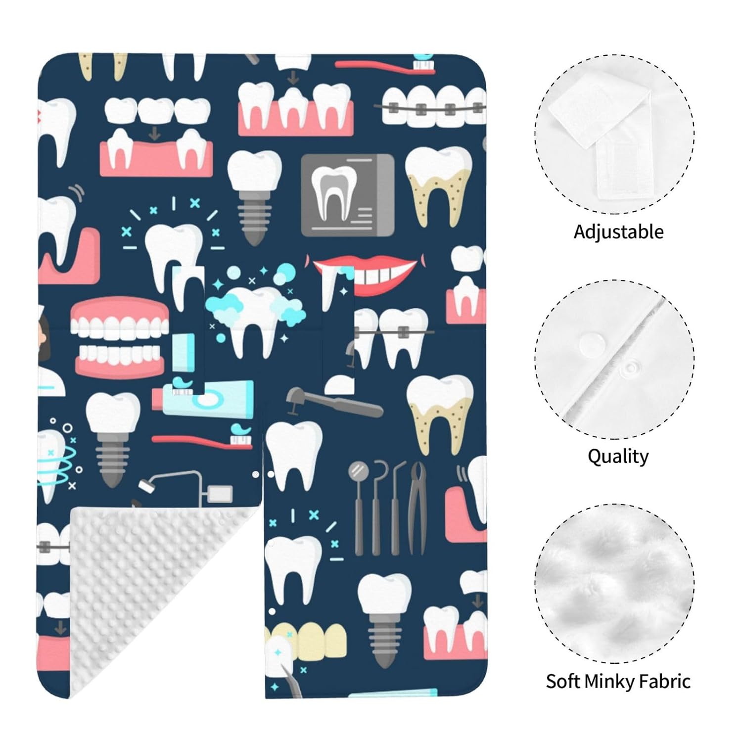 Dental Dentist Seamless Baby Car Seat Cover & Breastfeeding Nursing Cover - Breathable Stretch Fabric Multi-Use Nursing Cover for Breastfeeding