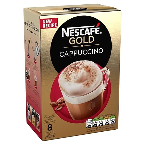 NESCAFÉ Gold Cappuccino Original, 8 sobres, 4.80 oz (paquete de 6, total 48 bolsitas)