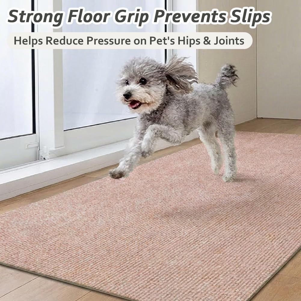 Katzentoilettenmatte mit Vakuum-Griffrückseite, waschbar, Anti-Tracking, Katzentoilettenmatte, Streukontrolle, rutschfeste Welpen-Trainingsmatte, leicht zu reinigen, Beige, 90 x 60 cm