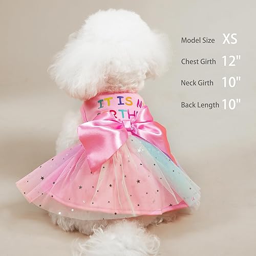 Miniatura 19 de PUPTECK Vestido de Navidad para perro, disfraz de cachorro, ropa para perros pequeños con falda de lazo, pijama Rojo (Navidad)