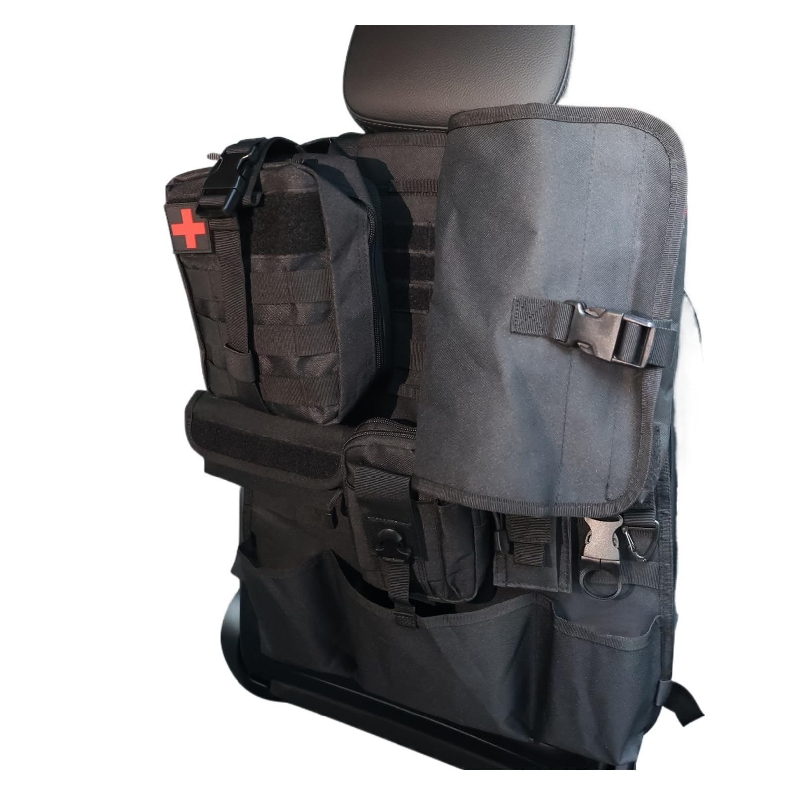 Organizador de 7 Bolsillos for el Respaldo del Asiento del Coche - Bolsa Universal for Guardar Objetos con Protector de Panel | Organizador táctico multicompartimento Compatible con SUV, sedanes