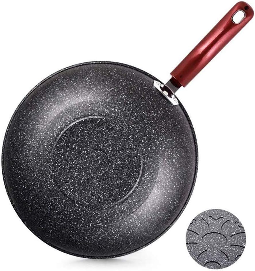 Maifan Stone Wok-Nonstick Saute Pan,Frying Pan with Lid,Multi-Function Skillet with Handle