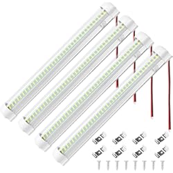 Luces Led Para Carro Interior LinkstyleBarra Barra de luz interior LED de 12V-80V 108 para autocaravana, furgoneta, autobús, caravana, cocina, tira de iluminación interior blanca con interruptor de encendido/apagado (4 piezas)