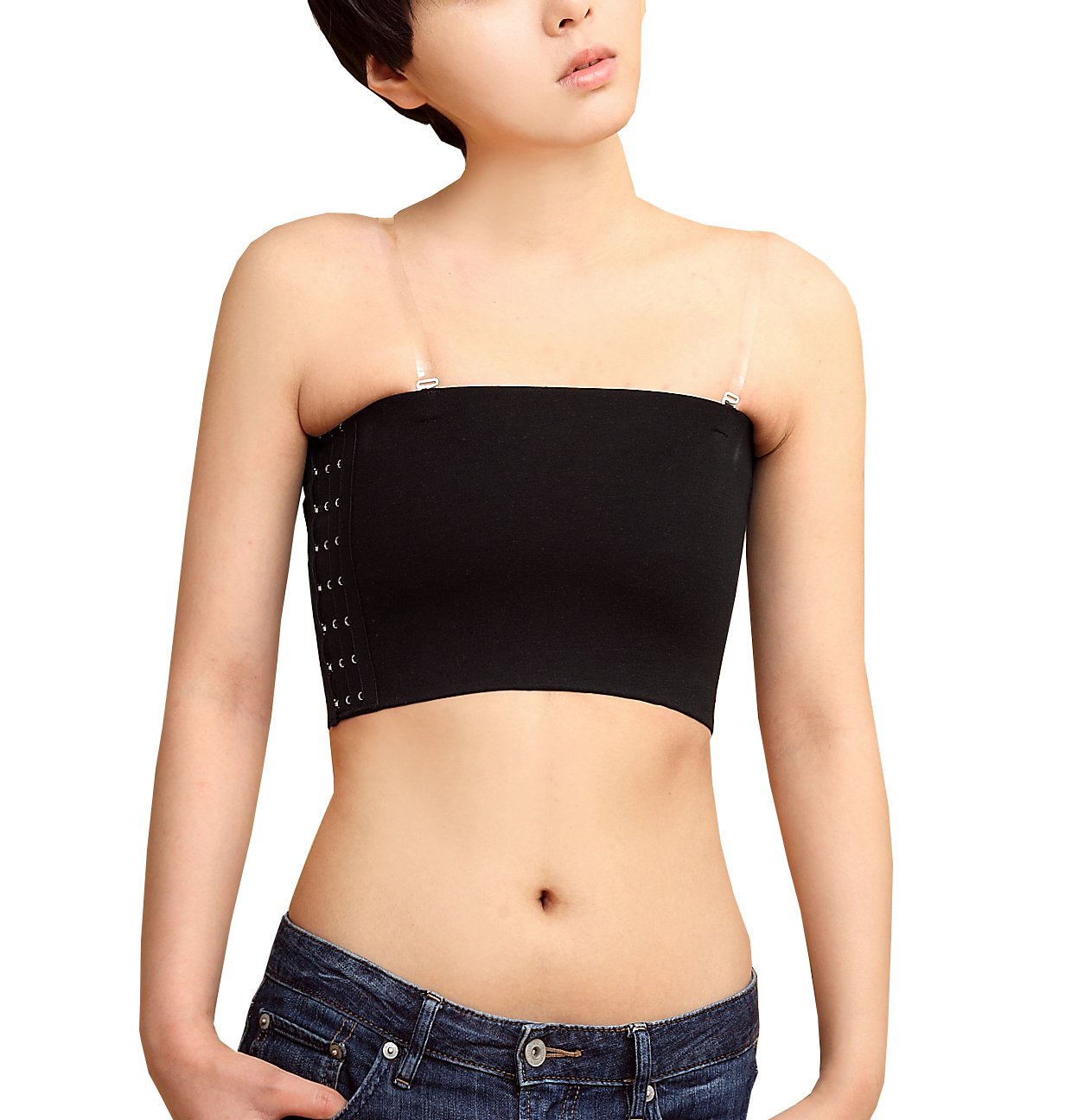 Tomboy Lesbian Chest Binders Clasp Compression Flat Strapless Tube Top Bandage