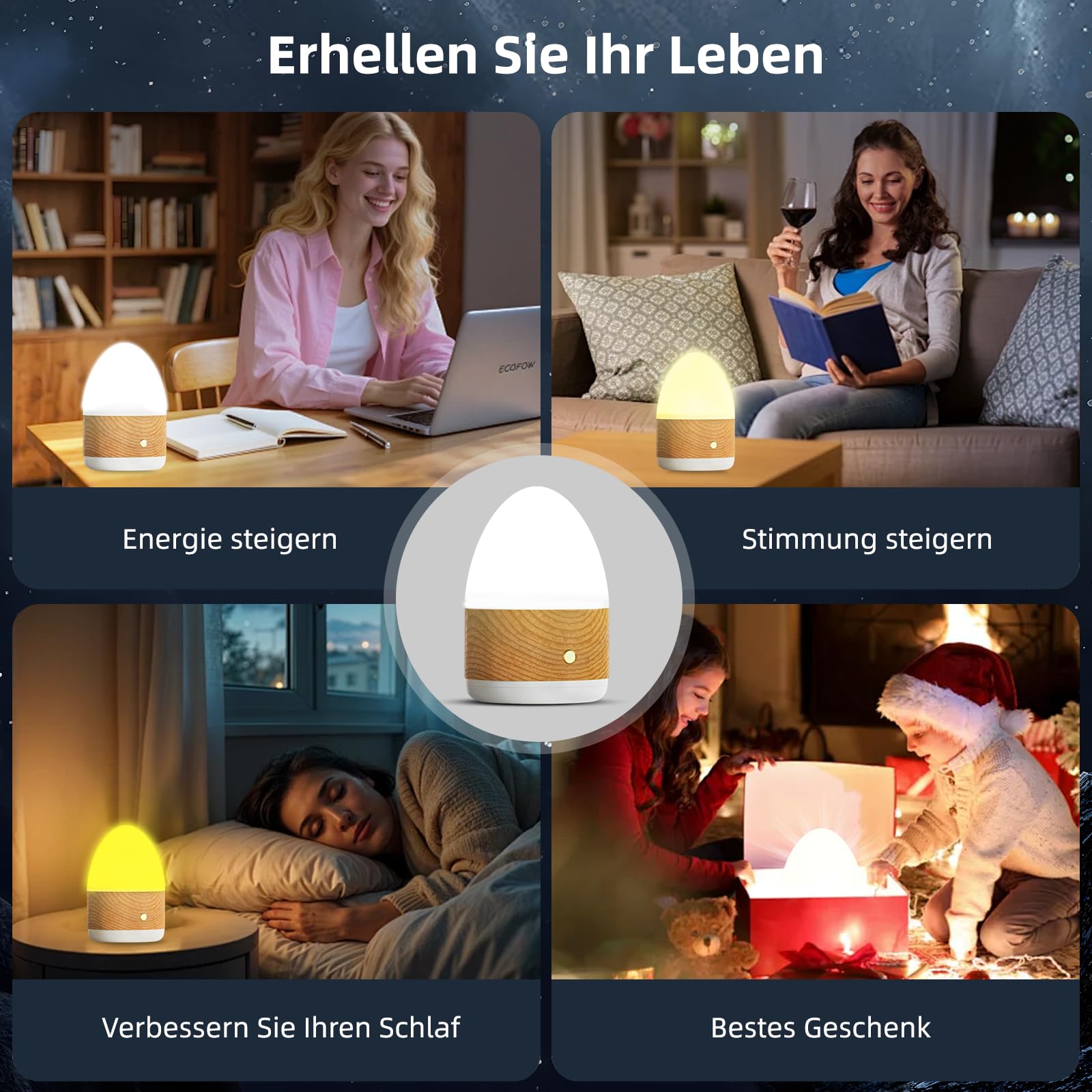 Tageslichtlampe 13000Lux Lichttherapielampe Tageslichtleuchte mit Fernsteuerung, UV-Freies SAD Licht mit 3 Farbtemperaturen LED Simulation von Tageslicht, Dimmer und 4 Timer Daylight Lamp