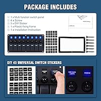 Vista 6 de Panel de interruptor de barco marino impermeable, paneles de disyuntor de 8 bandas, 12 V/24 voltios de encendido/apagado LED azul, panel