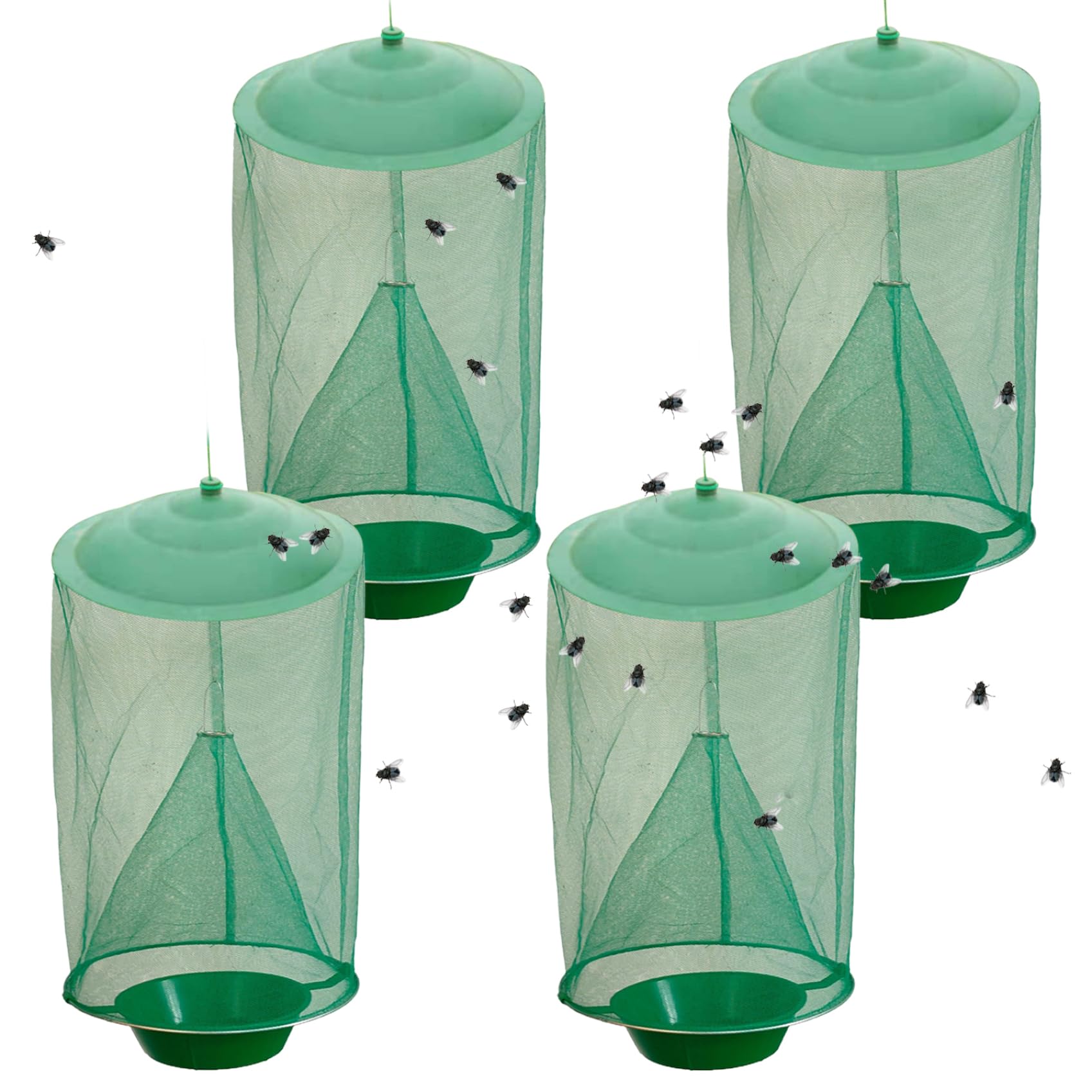 Trampa para moscas en restaurante y jardín: Atrapamoscas colgante para exterior en pack de 4