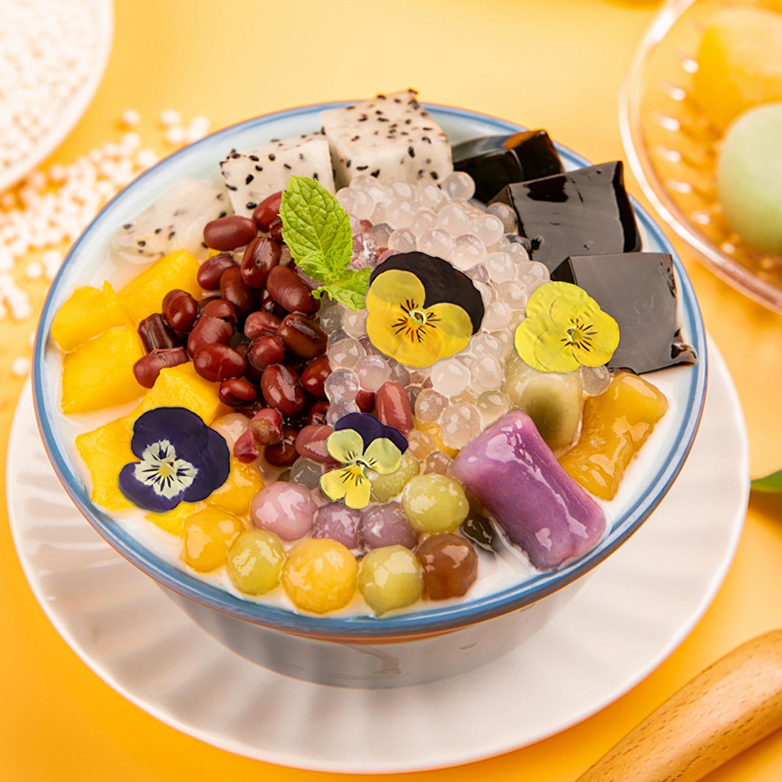 50 Essbare Stiefmütterchen-Blüten - Natürliche Deko Für Torten, Kuchen & Cocktails