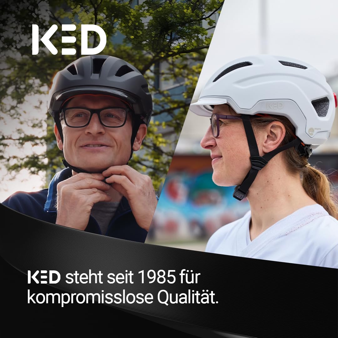 KED Pedalon Fahrradhelm Erwachsene – In-Mold E-Bike Helm Mit FIDLOCK Magnetverschluss, LED-Rücklicht, Insektenschutznetz Und 4TEX Rotationsschutz