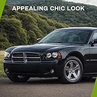 Vista 5 de AUTOSAVER88 Conjunto de faros delanteros compatible con Dodge Charger 2006-2010, carcasa negra, reflector ámbar con luces de señal de esquina