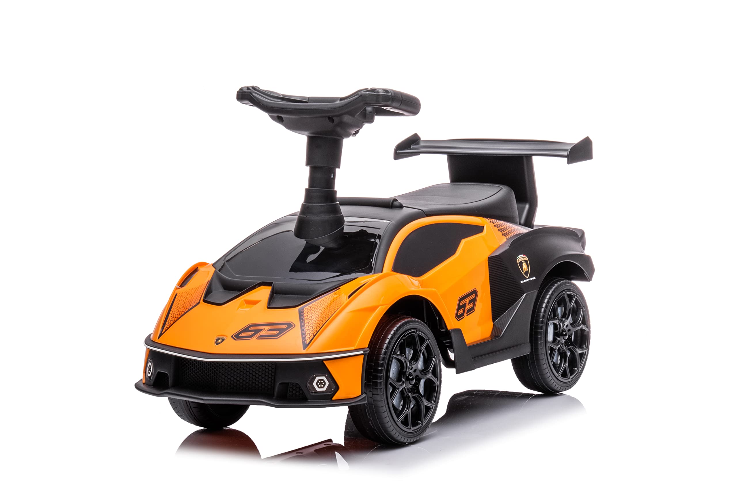 TURBO CHALLENGE - Lamborghini - Lauflernhilfe - 119711 - Freilauf - Orange - Max. 25 kg - Kunststoff - Batterien Nicht enthalten - Kinderspielzeug - Geschenk - Ab 12 Monaten
