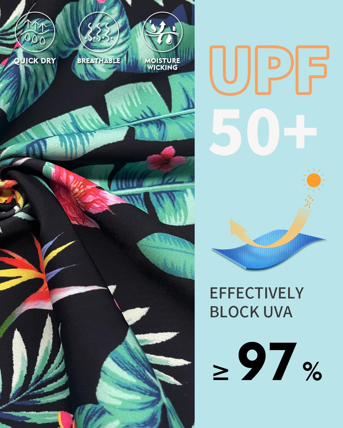 WOWENY High Neck Tankini Tops Only bathing suit tops for women Tummy Control swim tops UPF 50+ Swimsuit Top No Bottom - Image 4