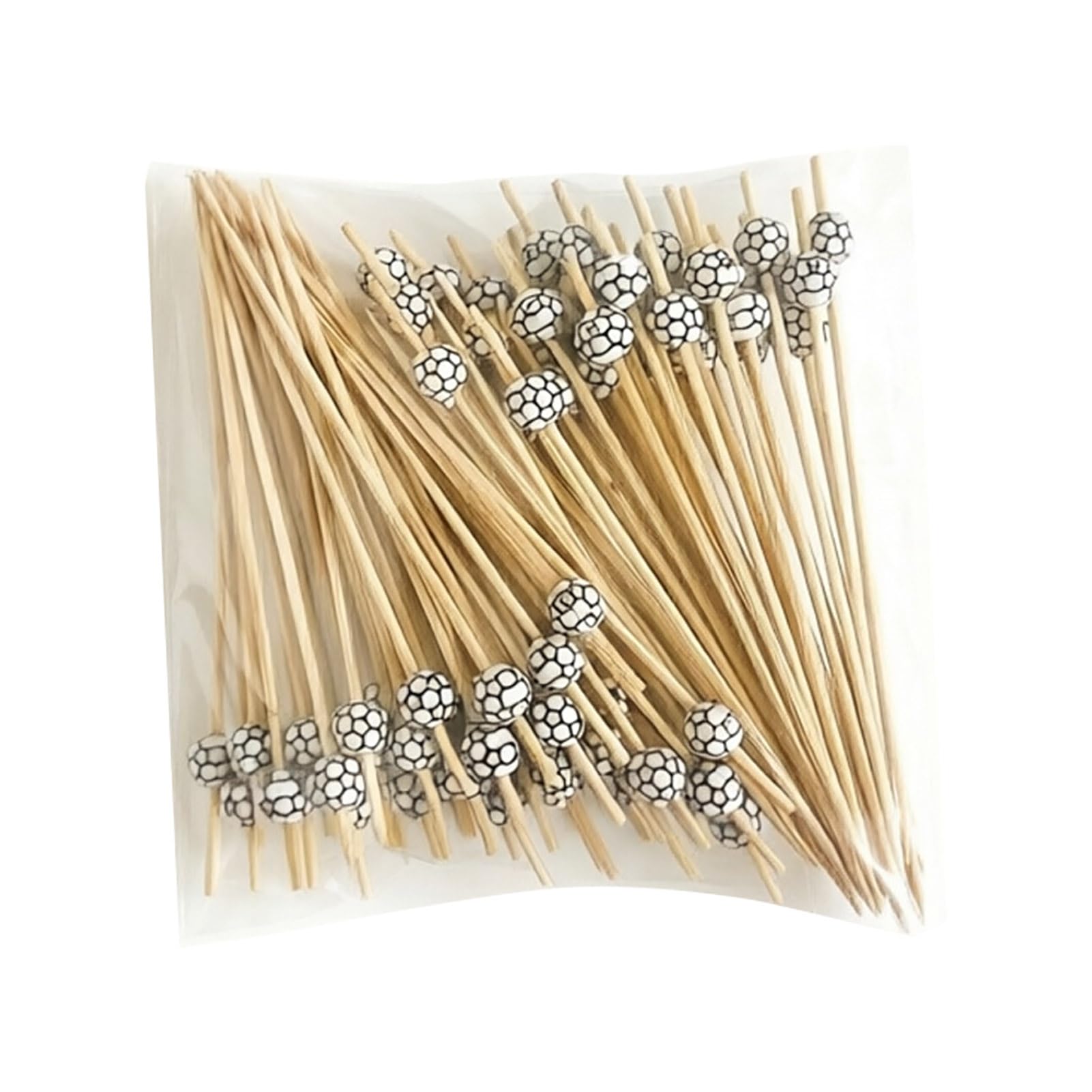 matumou 100 Pcs Baseball Toothpicks, 4.7 Inch Decorative Food Picks, Long Bamboo Sticks for Party Appetizers Desserts BBQ Skewers
