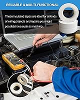 Vista 3 de Wapodeai 3pcs Electrical Tape, Professional White Electrical Tape, Flame Retardant Indoor Outdoor High Temperature Resistance Electric Tape, 0.62 in
