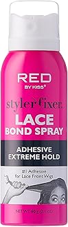 Red by Kiss Hair Glue Spray for Lace Front Wigs, 2oz, Extreme Hold, Water-Resistant, Sweat-Proof, Delicate Removal