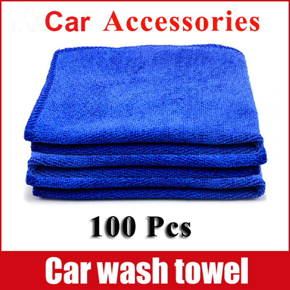 30CM&30CM 100pcs/lot Microfiber Car Cleaning Cloth Wash Towel Products Dust Tools (NOT Pure Cotton) Car Washer Detailing Polishing Scrubing Waxing Cloth Hand Towel Car Accessories