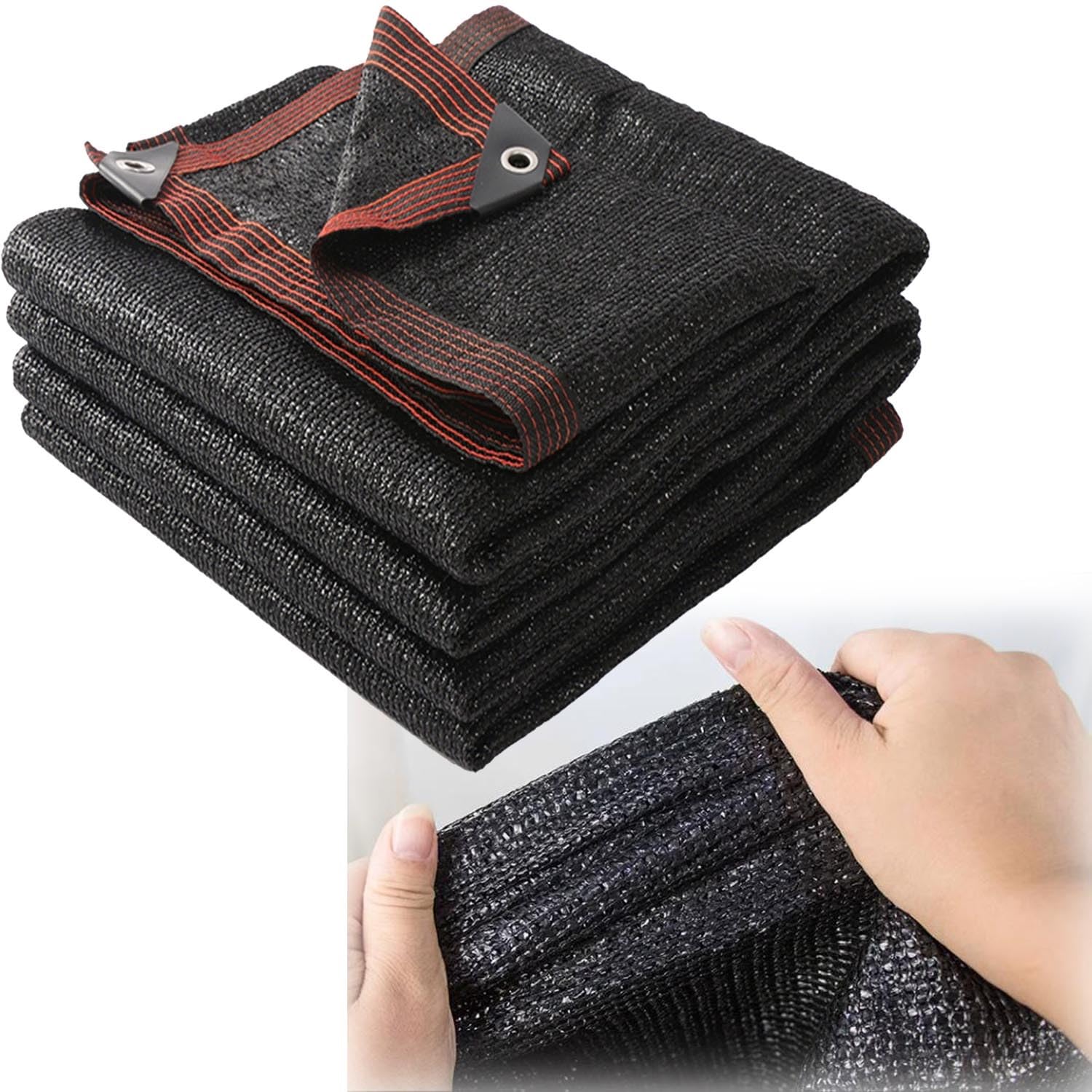 KLGFBDC Black Shade Netting 2x6m 4x7m 6x7m 8x8mWeatherproof Privacy Screen for Garden & Balcony TearResistantFabric Sunshade.