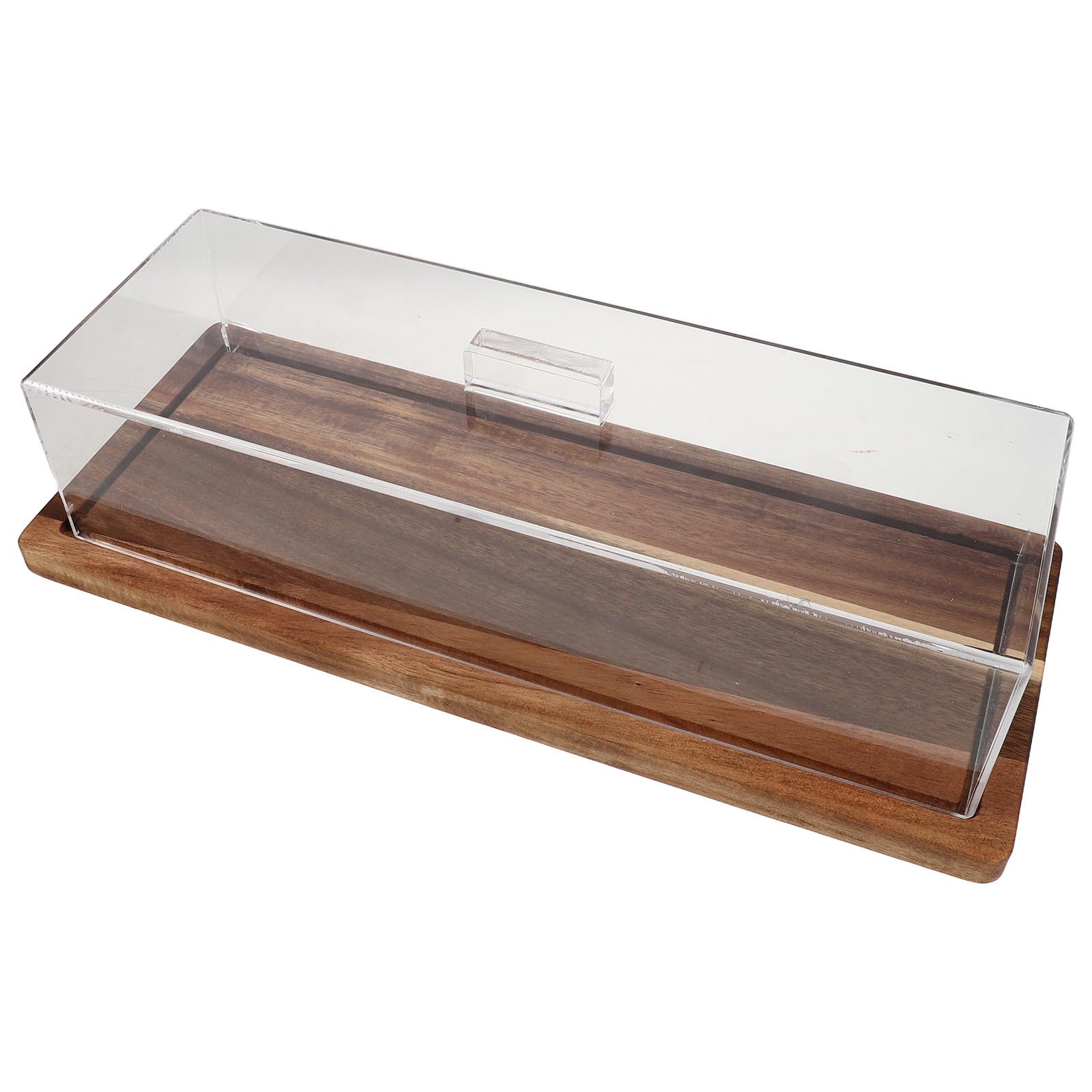 Mipcase Soporte Rectangular de Madera y Acrílico para Pasteles, Queso y