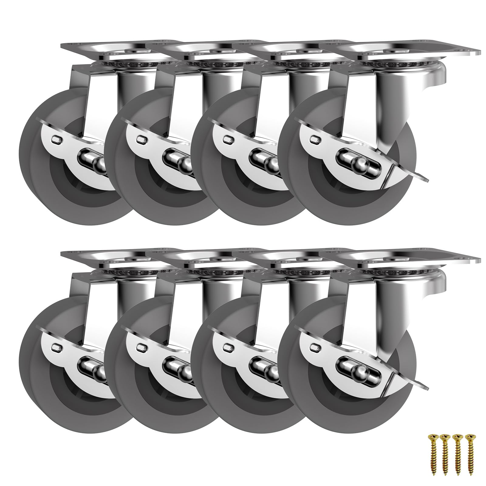Heavy Duty Caster Wheels with Brake - 4 Pack -20 Heavy Duty Caster Wheels with Brake - 4 Pack -20