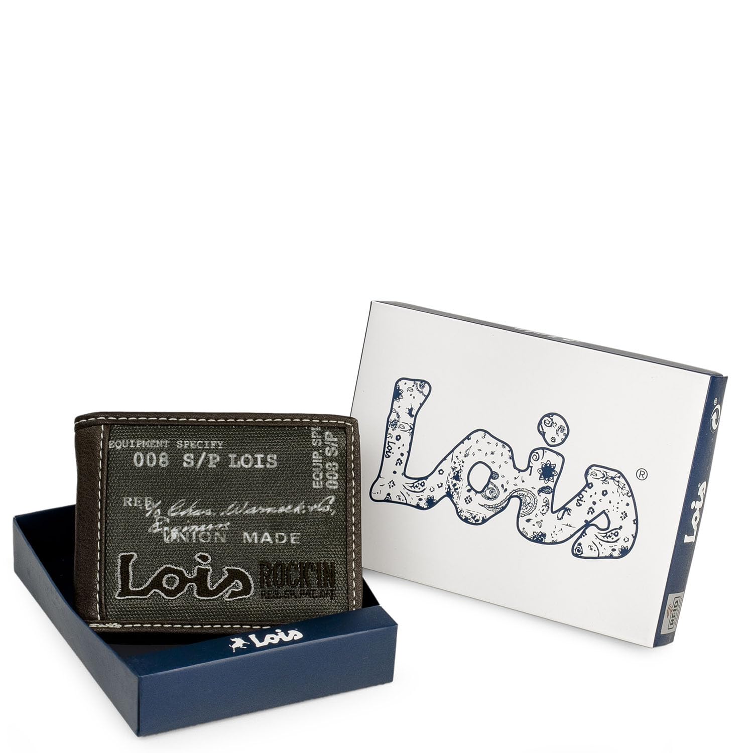 Lois - Cartera Juvenil Marron De Lona-PVC Resistente para Chico Deporte Casual con Bolsillo Monedero Cremallera Ideal para Adolescente Y Jovenes