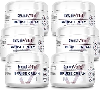 Research Verified Bruise Cream Arnica, Lavender & Peppermint Plant-Based Bruise Care & Skin Support 2 Fl. Oz Vegan, Non-GMO - Pack of 6
